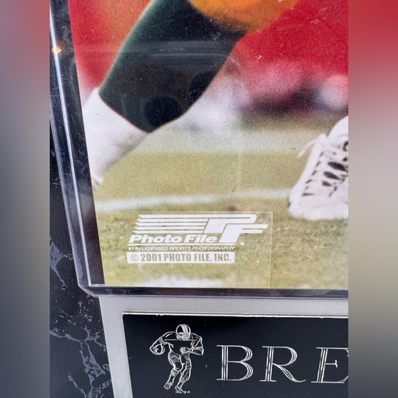 FRAMED OFFICIAL LICENSED PRODUCT NFL FOOTBALL. PHOTO FILE Brett Favre. 2001 - Picture 4 of 6